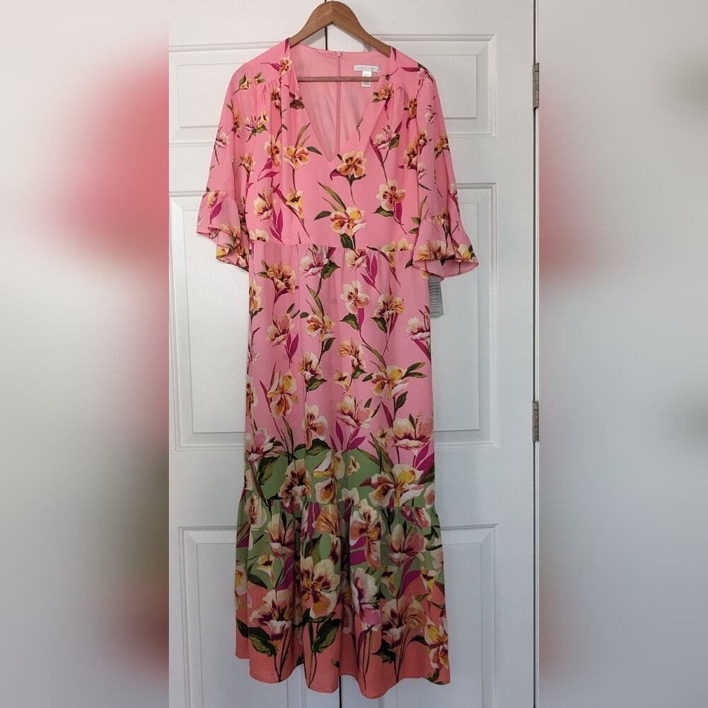 London Times Pink Cassian Maxi Dress